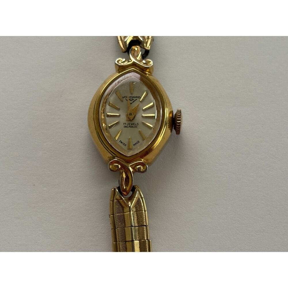 Vintage Voumard Incabloc Swiss Watch 10K Gold Filled Mechanical Stretch Bracelet - Picture 3 of 6